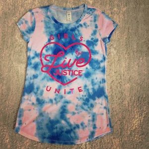 NWOT blue and pink tie dye shirt
